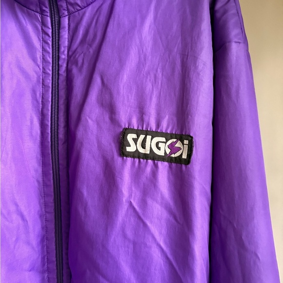 Vintage SUGOI cycling jersey long sleeve windbreaker large purple retro style - Picture 2 of 7